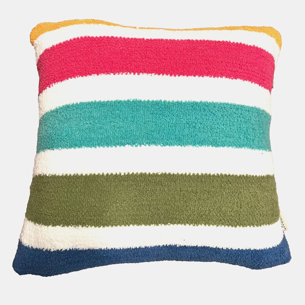 SUNDAY CITIZEN Burano Memory Foam Square Throw Pillow 18 x 18 Colorful Striped